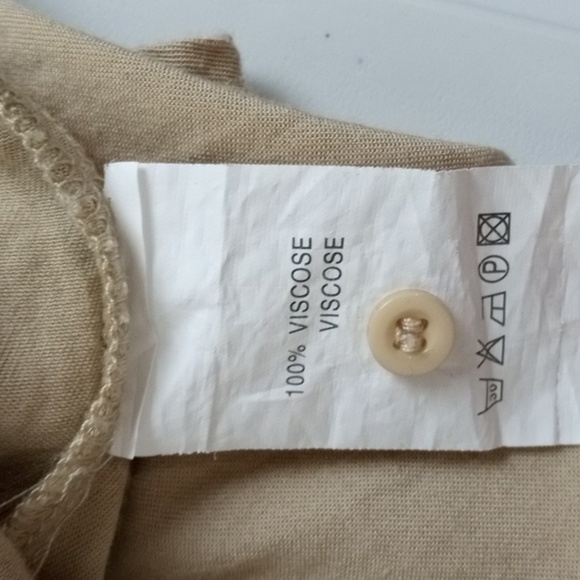 Kilky Paris Tan Button-Up Tunic Blouse, Women's Size Lg - Picture 6 of 8